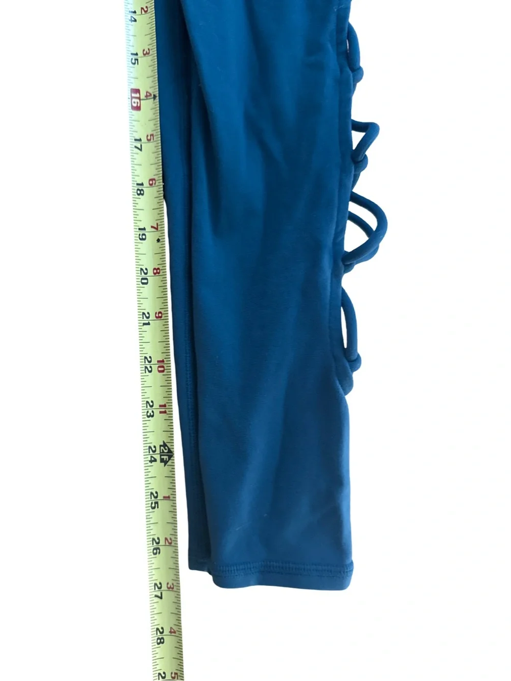 Alo Yoga XS Lace Up Cutout Leggings Teal Blue High Rise Crisscross